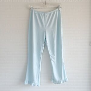 Vintage Light Blue Ruffle Hem Capris